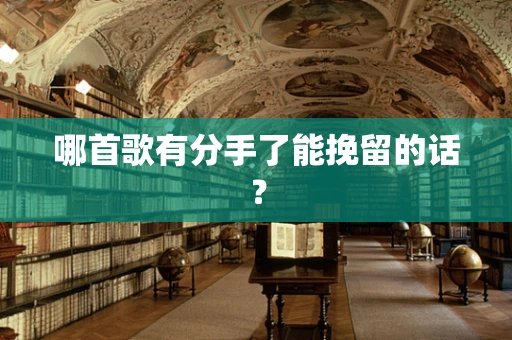 哪首歌有分手了能挽留的话？