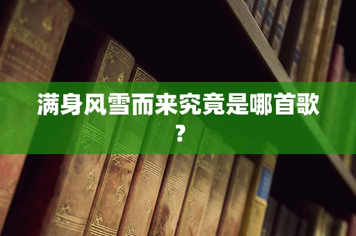 满身风雪而来究竟是哪首歌？