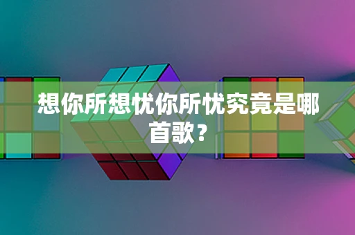 想你所想忧你所忧究竟是哪首歌？