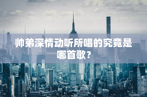 帅弟深情动听所唱的究竟是哪首歌？
