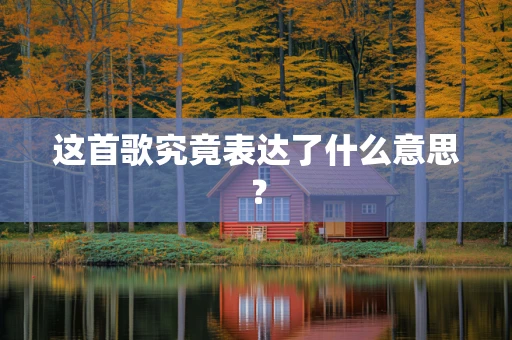 这首歌究竟表达了什么意思？
