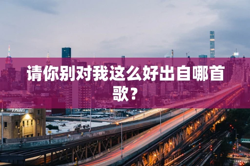 请你别对我这么好出自哪首歌？