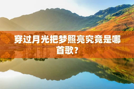 穿过月光把梦照亮究竟是哪首歌？