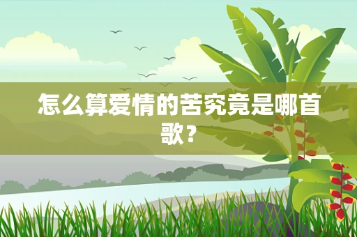怎么算爱情的苦究竟是哪首歌？