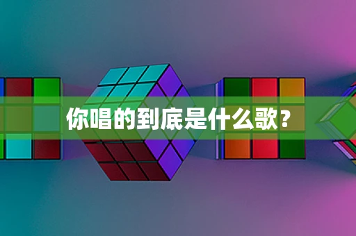你唱的到底是什么歌？