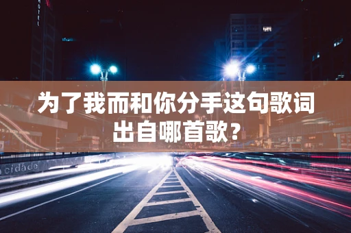 为了我而和你分手这句歌词出自哪首歌？