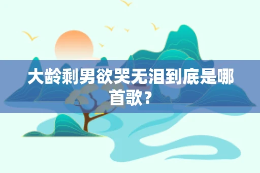 大龄剩男欲哭无泪到底是哪首歌？