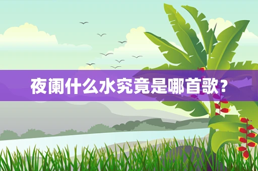 夜阑什么水究竟是哪首歌？