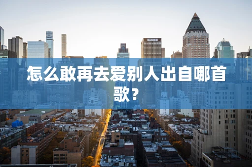 怎么敢再去爱别人出自哪首歌？