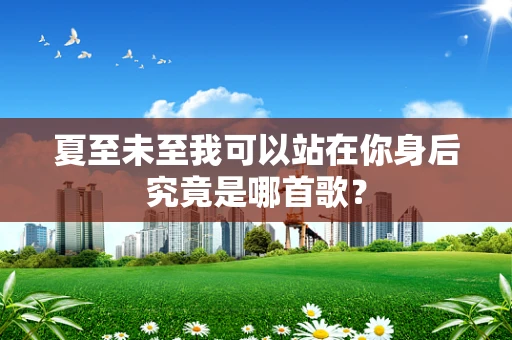 夏至未至我可以站在你身后究竟是哪首歌？