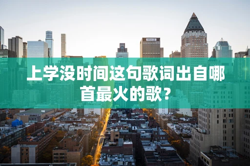 上学没时间这句歌词出自哪首最火的歌？