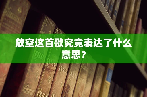 放空这首歌究竟表达了什么意思？