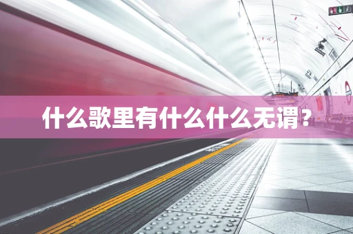 什么歌里有什么什么无谓？