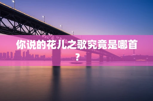 你说的花儿之歌究竟是哪首？
