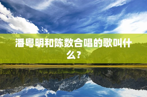 潘粤明和陈数合唱的歌叫什么？