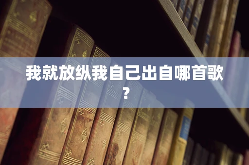 我就放纵我自己出自哪首歌？