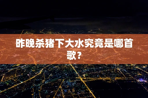 昨晚杀猪下大水究竟是哪首歌？