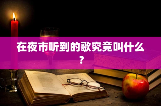 在夜市听到的歌究竟叫什么？