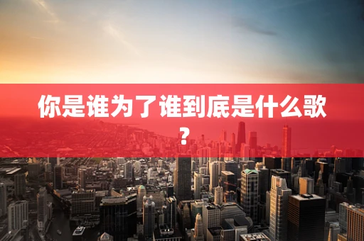 你是谁为了谁到底是什么歌？