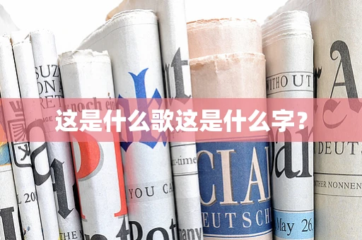 这是什么歌这是什么字？