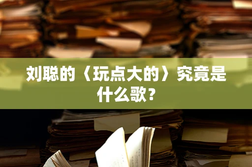刘聪的〈玩点大的〉究竟是什么歌？