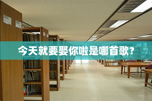 今天就要娶你啦是哪首歌？