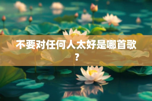 不要对任何人太好是哪首歌？