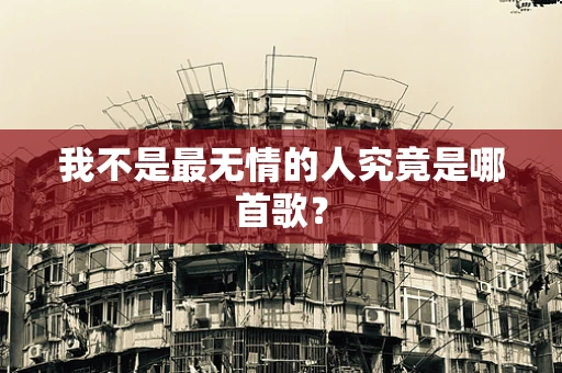 我不是最无情的人究竟是哪首歌？