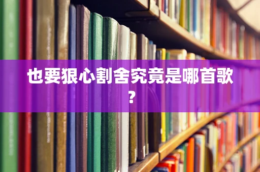也要狠心割舍究竟是哪首歌？